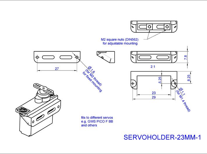 Servoholder-23mm-1-4pieces 3d printed 