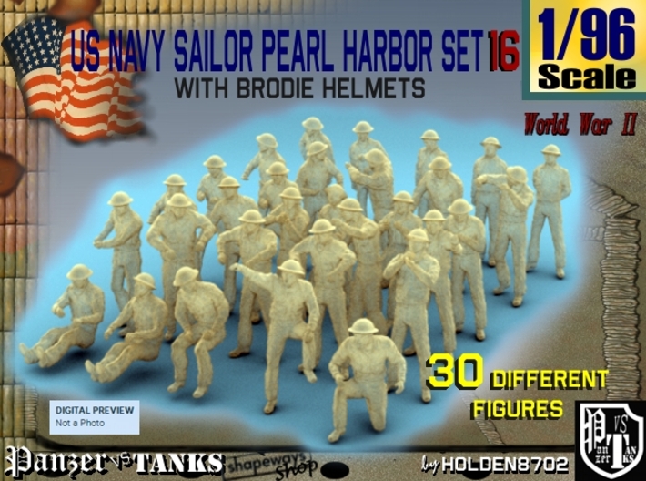 1-96 US Navy Pearl Harbor Set 16 3d printed