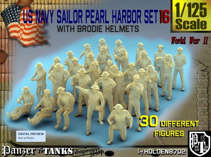 1-125 US Navy Pearl Harbor Set 16 3d printed