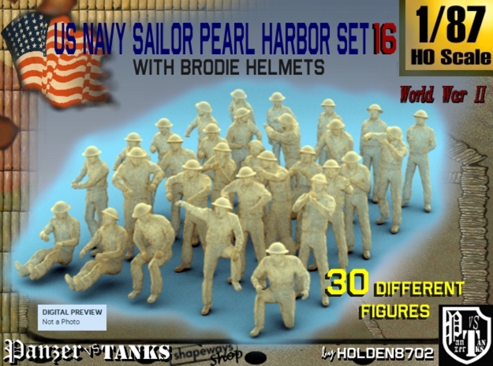 1-87 US Navy Pearl Harbor Set 16 3d printed