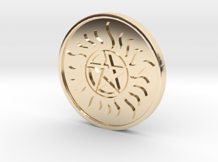 Supernatural Anti Possession Coin Pendant 3d printed