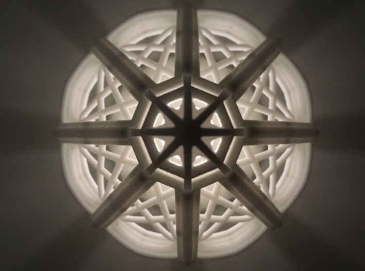 Gothic Chapel 3 Upper 3d printed Chapel from above lit with LED candle
