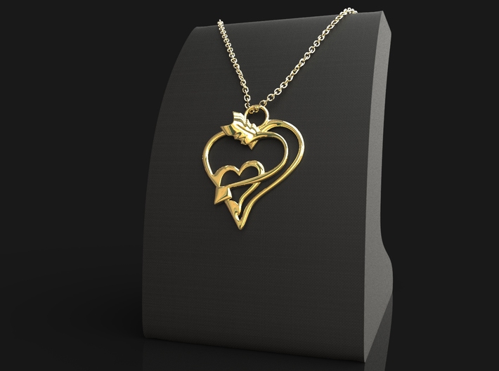 Arrow Heart Pendant 3d printed
