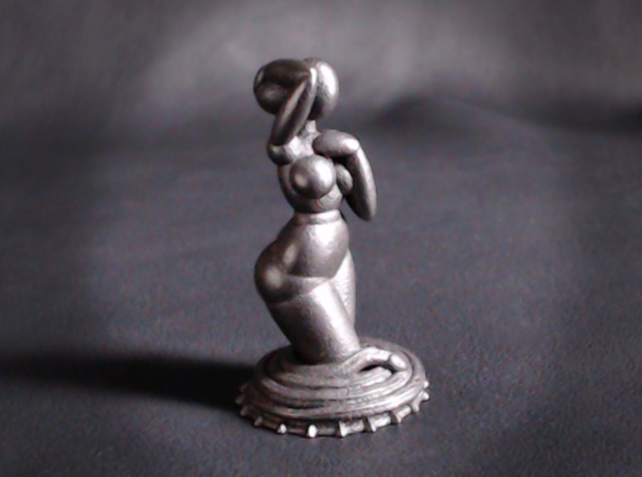 Queen Bee 3d printed Shown in Polished Grey Steel