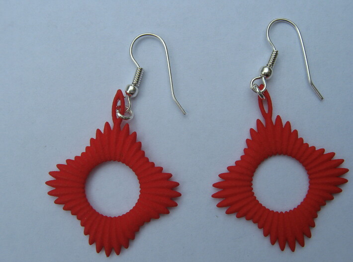 Forty Ray Sun Earrings 3d printed