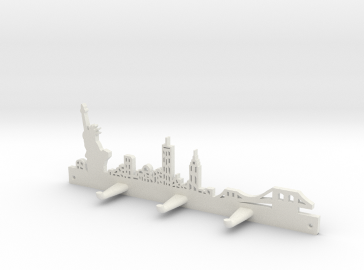 New York Skyline - Key Chain Holder Without Border 3d printed