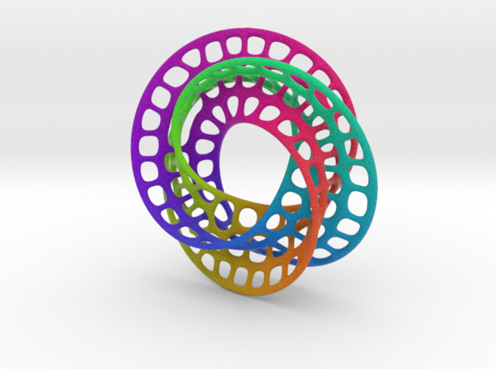 3 quarter twist Möbius strip (color) 3d printed 