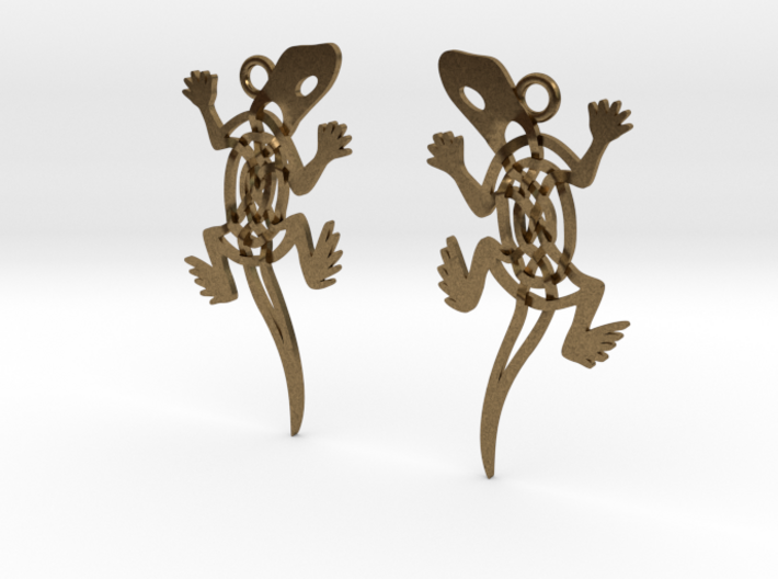 Celtic Lizard Earrings 3d printed