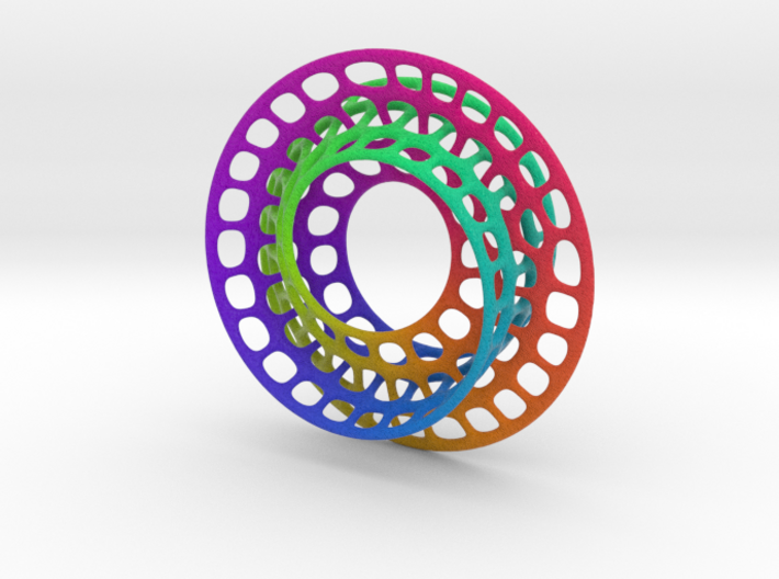 Quarter twist Möbius strip (color) 3d printed