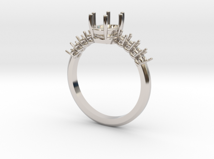 Oval Set Engagment Ring size 6 3d printed