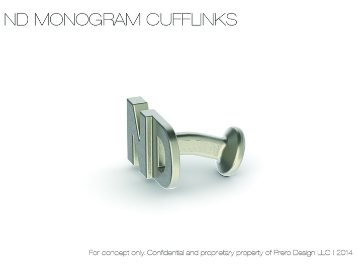 Monogram Cufflinks ND 3d printed 