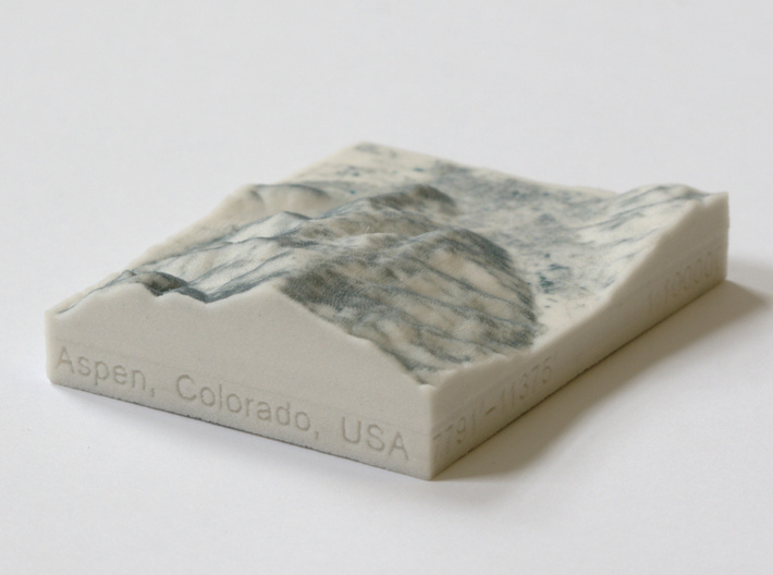 Aspen in Winter, Colorado, USA, 1:100000 3d printed 