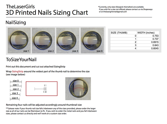 Castle Nails (Size 0)  3d printed http://bit.ly/TLGsizingchart