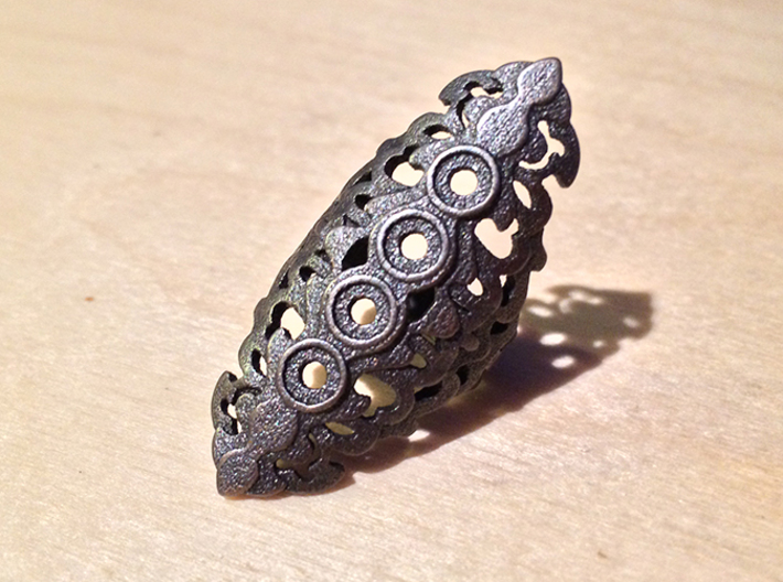BlakOpal Gothic Filligree Ring - size 8 3d printed 