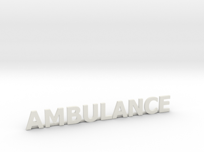Ambulance letters met steun 86 mm 3d printed