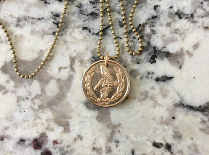Resident evil 7 biohazard coin necklace 3d printed