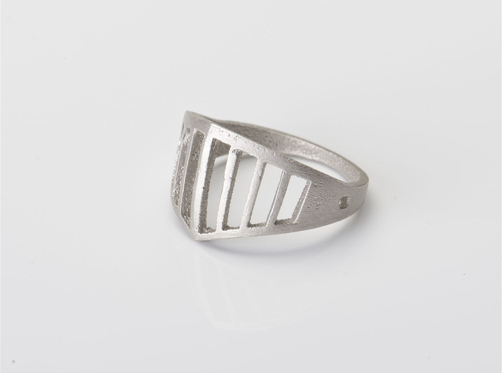 visor ring 3d printed Sterling Silver Cast, coarse surface