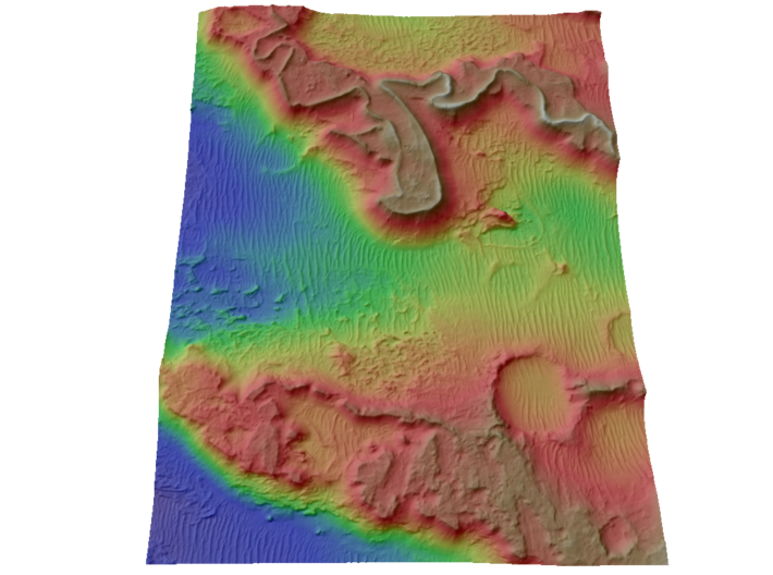 Mars Map: Martian Meanders - Vivid 3d printed