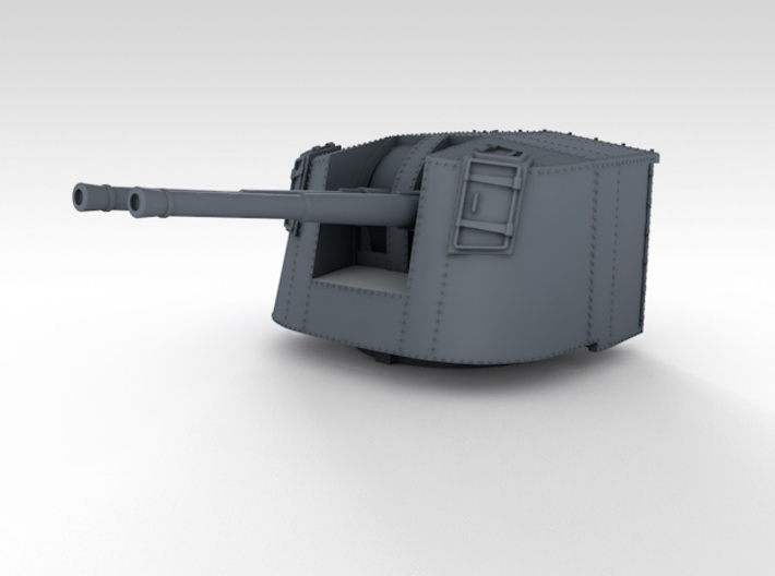 1/350 4.7" MKXII CPXIX Twin Mount x4 Sights Closed 3d printed 3d render showing product detail
