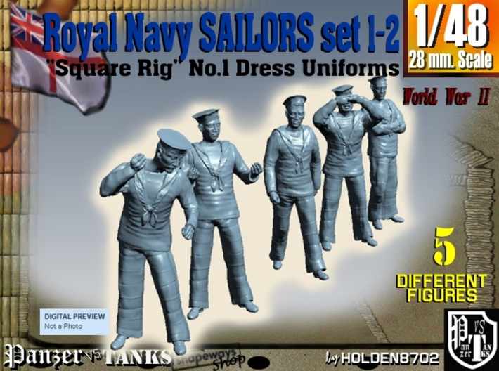 1-48 Royal Navy Sailors Set1-2 3d printed
