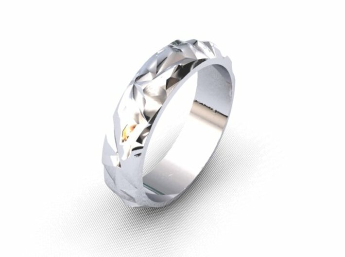 Ice silver ring 3d printed 