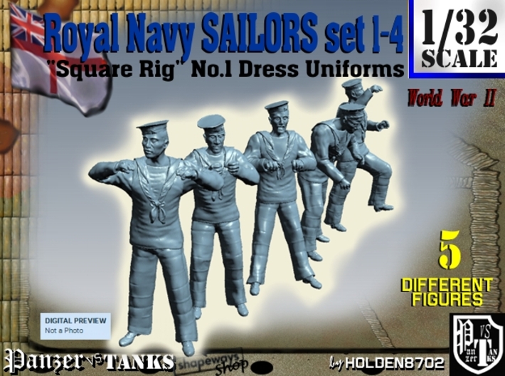 1-32 Royal Navy Sailors Set1-4 3d printed