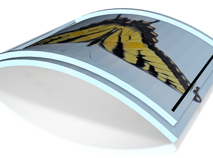 Butterfly Box, curved lid only 4in 3d printed