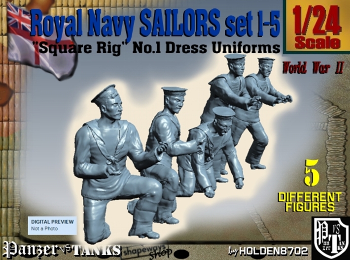 1-24 Royal Navy Sailors Set1-5 3d printed