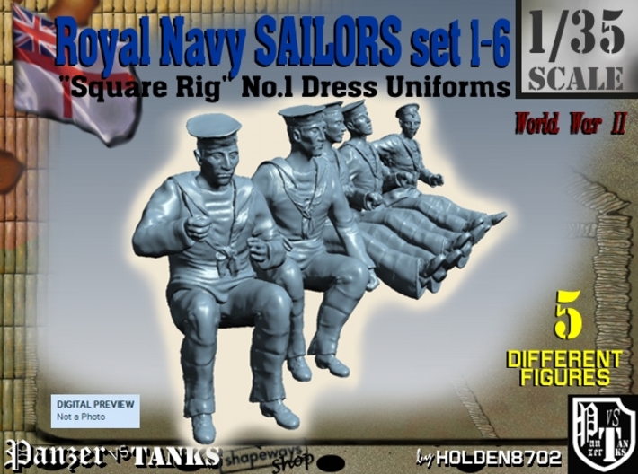 1-35 Royal Navy Sailors Set1-6 3d printed