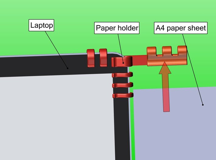 Laptop Paper Holder 3d printed 