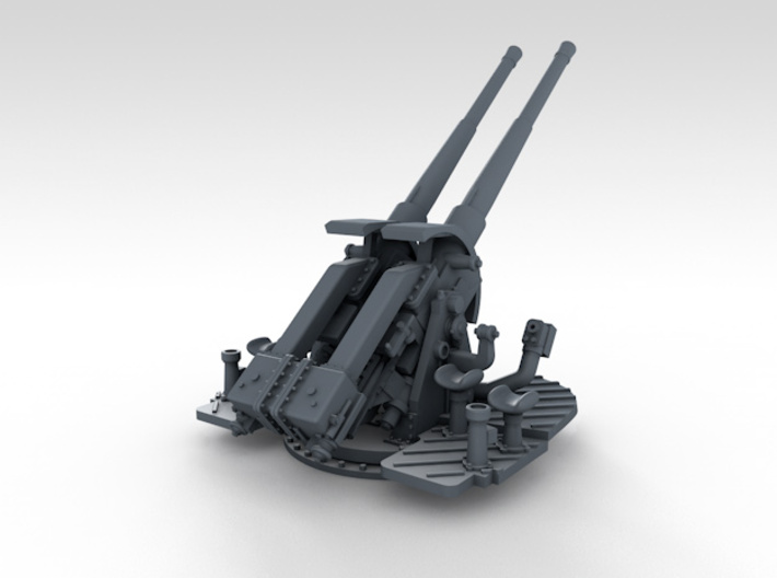 1/350 4.7" MKXII CPXIX Mount x4 40º Ports Closed 3d printed 3d render showing gun mount detail