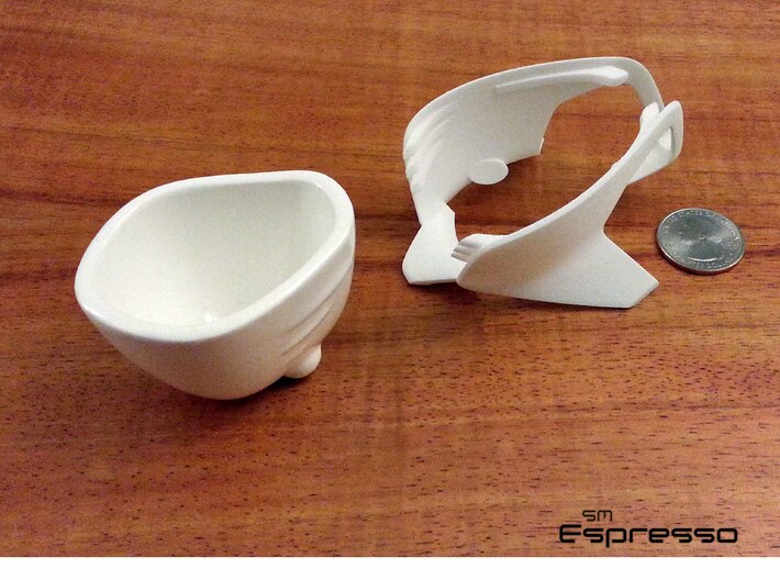 Espresso Shot SpaceShip Cup (no frame) 3d printed Frame is a seperate part
