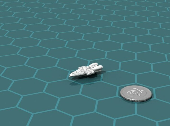 Colonial Escort 3d printed Render of the model, with a virtual quarter for scale.