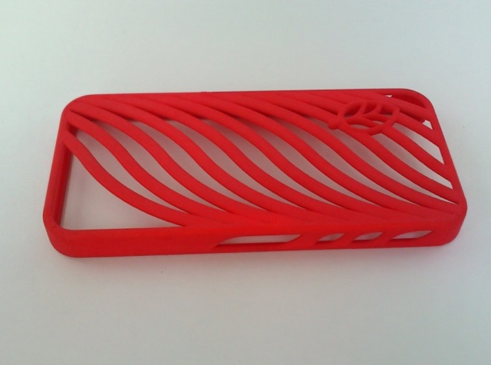 wavy case 3d printed Coral Red Strong &amp; Flexible Polished