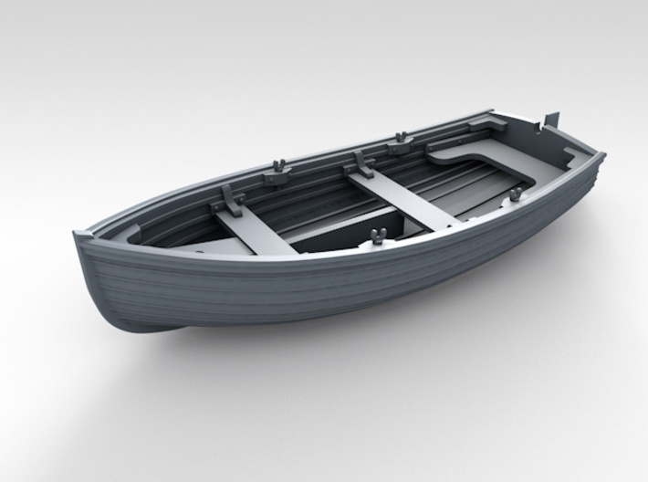 1/96 Scale Allied 10ft Dinghy with Rudder 3d printed 3d render showing product detail
