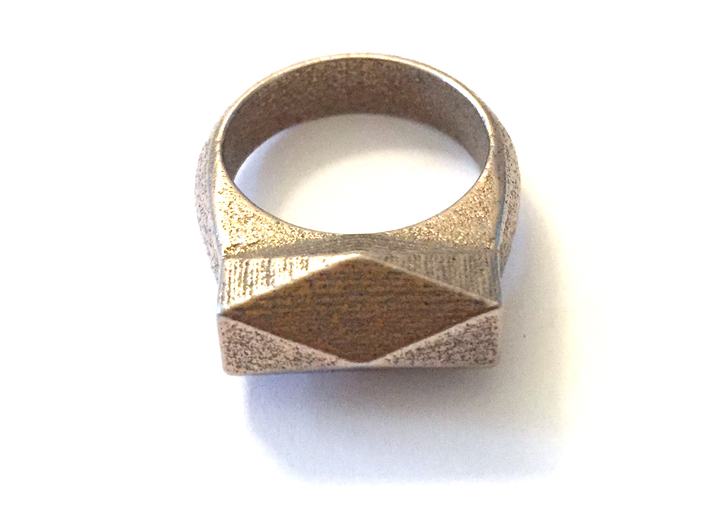 Chunky Hedron Ring 3d printed Chunky Hedron Ring in Stainless Steel