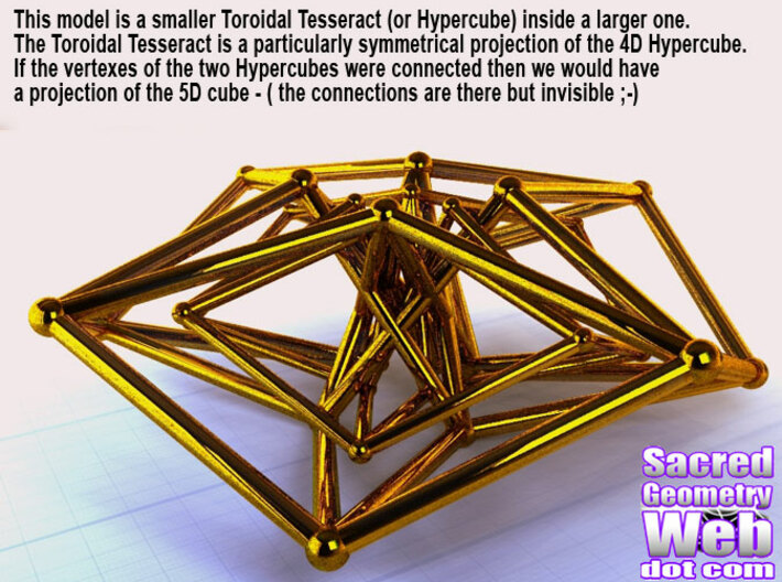 Sacred Geometry: Toroidal Hypercube Double 50mm 3d printed Render