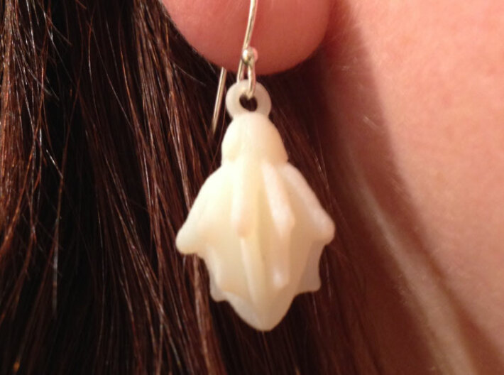 Laurel Bud 3d printed Printed in White Strong Flexible &amp; Polished. Hook not included.