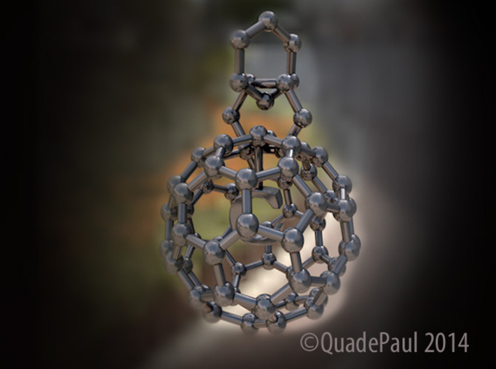 Buckyball necklace 3d printed