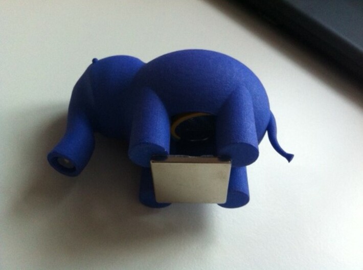Elephant LED Lamp 3d printed add an adhesive magnet.