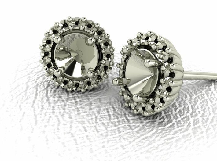 Halo Stud Earrings NO STONES SUPPLIED 3d printed