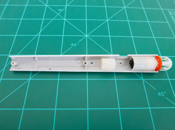 Bussard Dome Assembly - 1:1000 - 01 3d printed Printed part attached to mini motor in kit nacelle part.