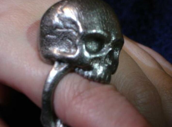 Skull Ring (size 7) 3d printed SkullRing on finger