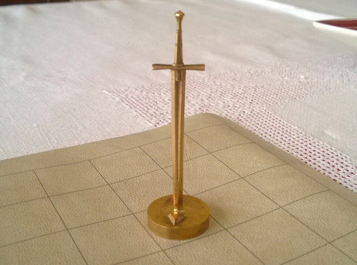Role Playing Counter: Longsword 3d printed Longsword in Raw Brass