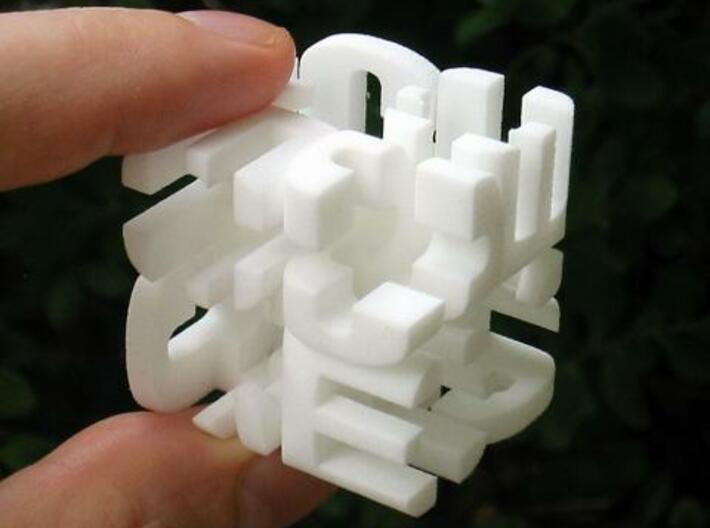 "Cube" Cube 3d printed RL photo.