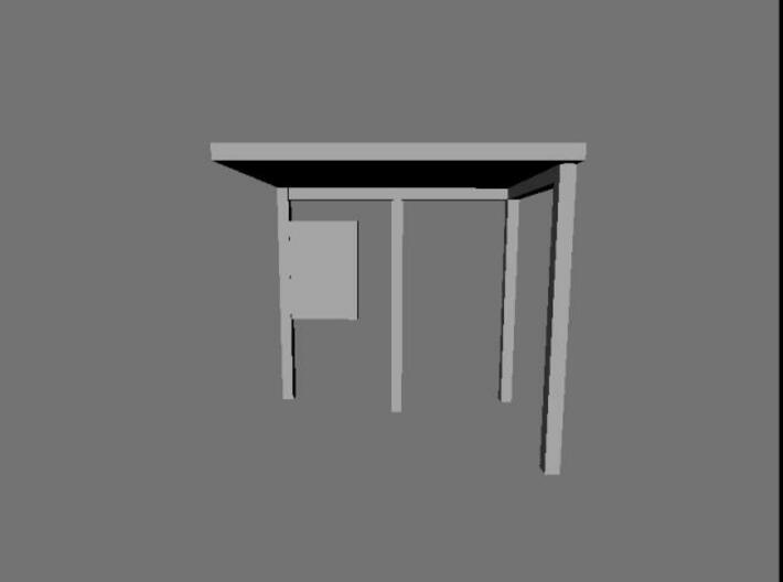 1:76th bus shelter 2 (4 pack) 3d printed Rendered view of the shelter from the front