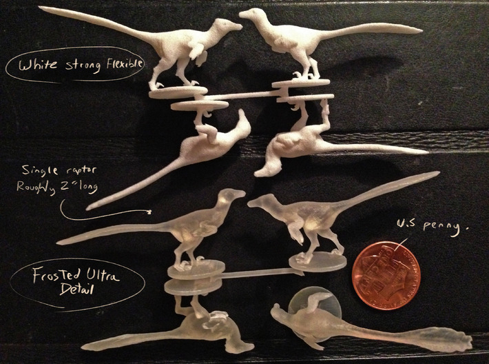 Dromaeosaurs or Raptors1/40 Krentz 3d printed Dinos can easily be twisted off the sprues.