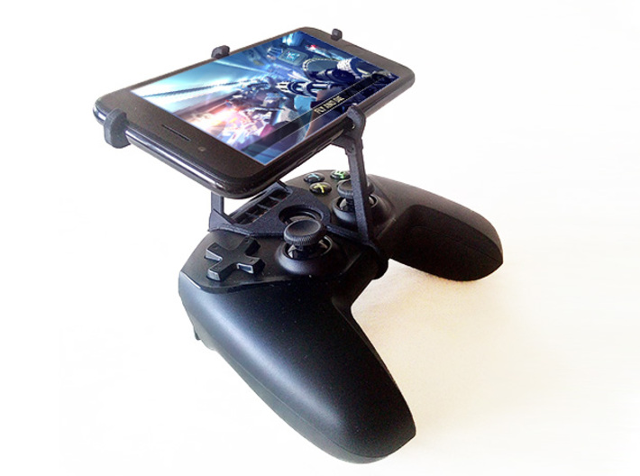 Controller mount for Nimbus &amp; Apple iPhone 5s - To 3d printed Nimbus with iPhone 7 - Over the top - 45 degree view