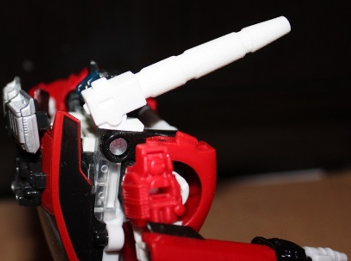 Transformers Sideswipe/Red Alert Shoulder Cannon 3d printed The cannon sits in the holes in either shoulder on Sideswipe