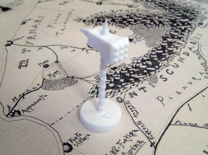Role Playing Counter: Warhammer 3d printed Warhammer in Strong &amp; Flexible Plastic (Polished White)